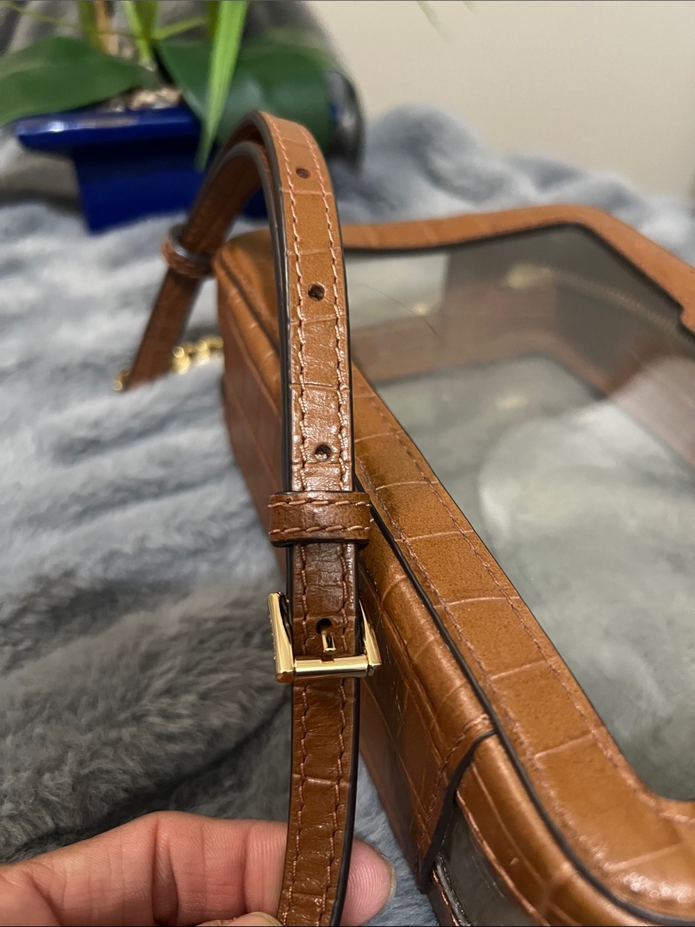 Michael Kors Ginny Camera Brown Clear Crossbody Bag EUC retail $158 - Picture 8 of 9